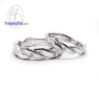 แหวนทองคำขาว แหวนเพชร แหวนคู่ แหวนแต่งงาน แหวนหมั้น - R1279_80DWG